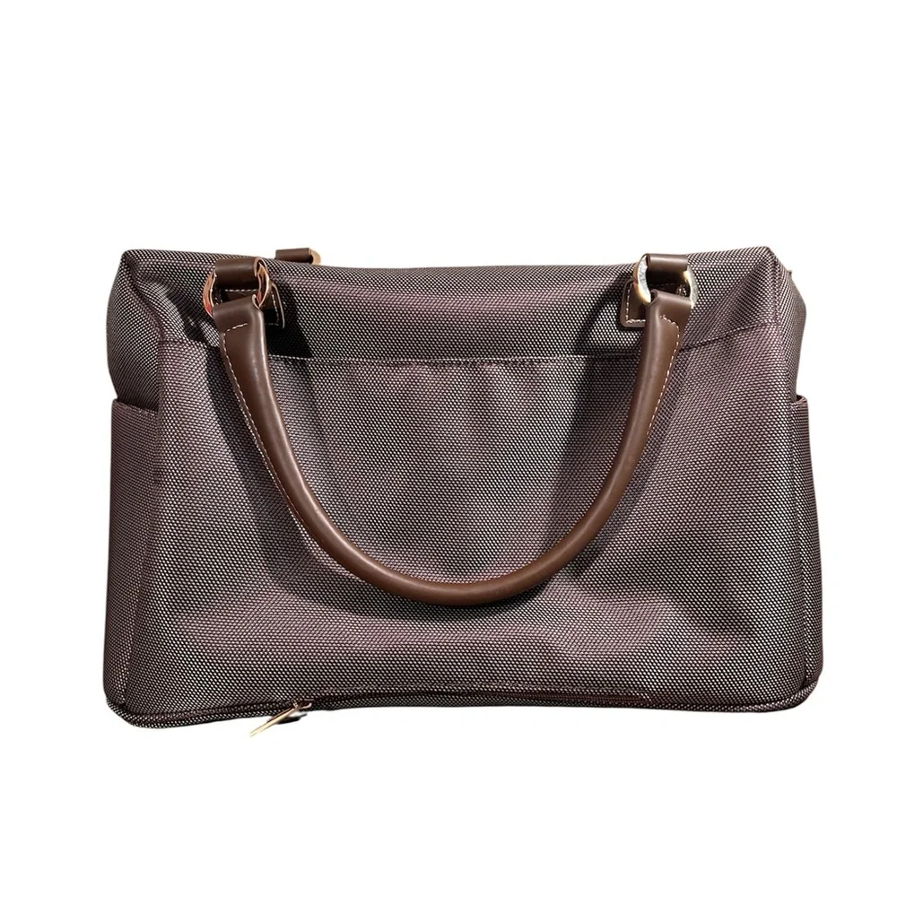 London Fog Kensington 360 17” Deluxe Cabin Bag NWT Brown Carry On Weekender Tote - Picture 2 of 16